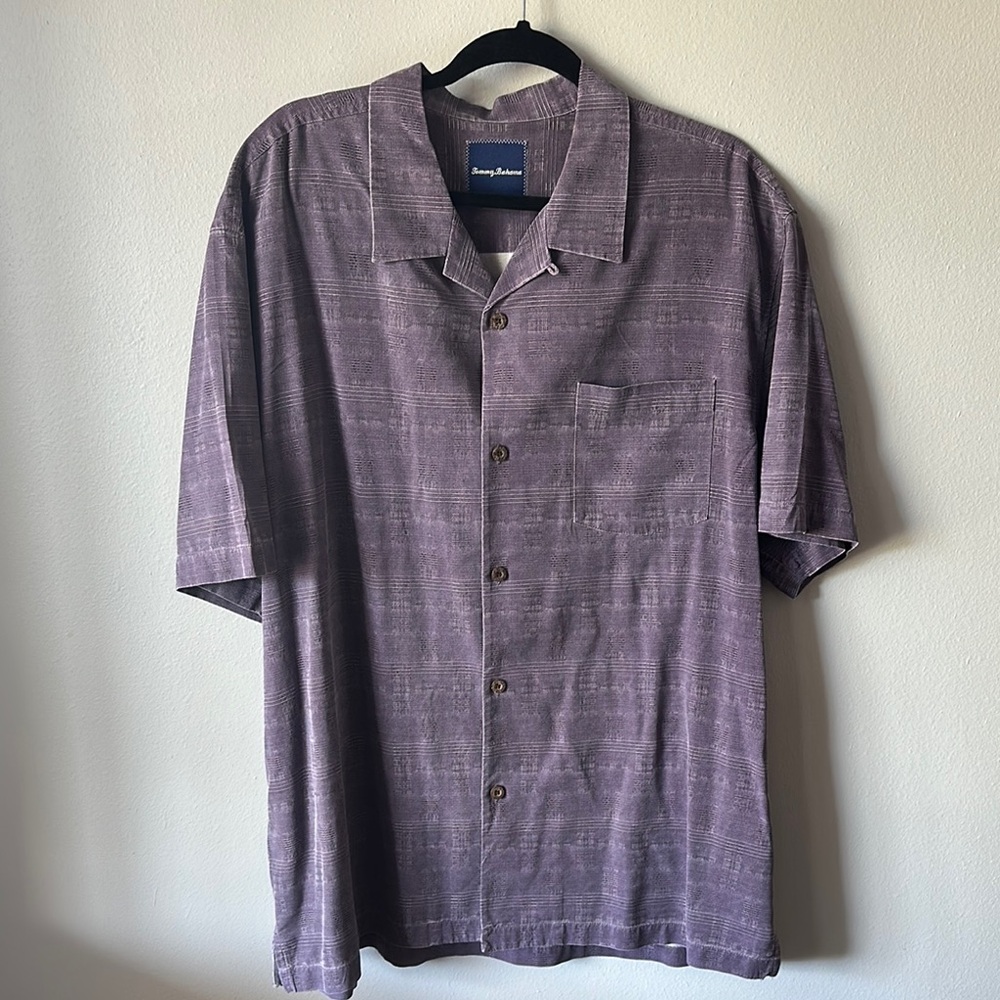 Tommy Bahama Men's Casual Button Down Shirt in Purple